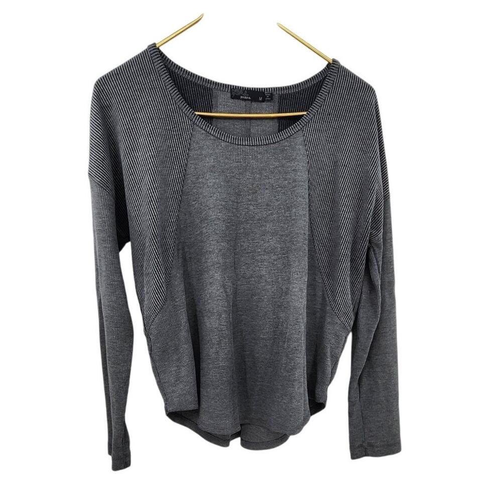 Women's Prana Waffle‎ Knit Top Size Medium Grey